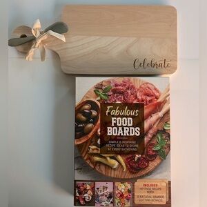 Fabulous Food Board Kit With A Recipe Book, Serving Board & 2 Cutting Boards-NWT